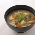 体温を上げる朝食はオリーブオイルをかけた豚汁